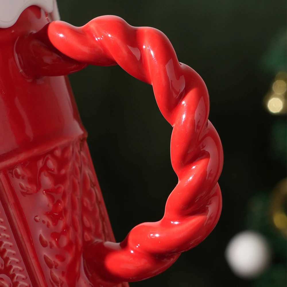 Christmas New Design Creative Christmas Mug Holiday Gifts Ceramic Couple Cups With Straw Lid Ceramic Cups Office Home Y251112