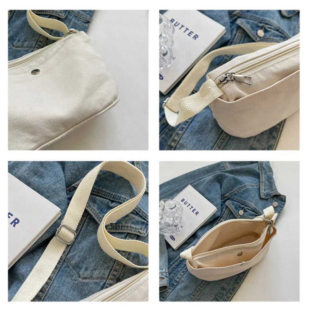 European American Simple and Fashionable Single Shoulder Small Cloth Bag for Womens Travel Leisure Canvas Crossbody BagT2511112