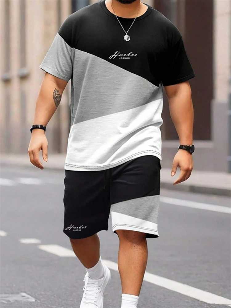 Summer patch work monochrome T-shirt mens workwear collar short sleeved brushed short sleeved outdoor photography clothingXJ250412