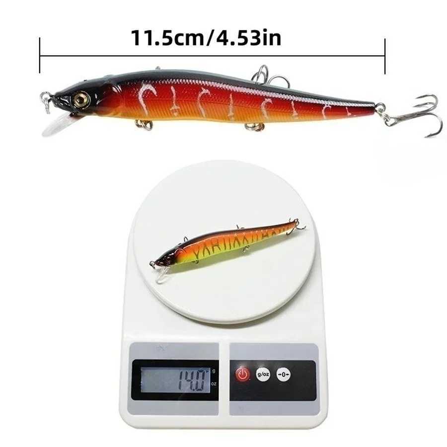 1 Pcs Fishing Lure 11.5cm/14g Minnow Crankbait Wobblers 3D Eyes Perch Artificial Bait Pike Carp Bait Swim Bait Fishing Pesca Z250411
