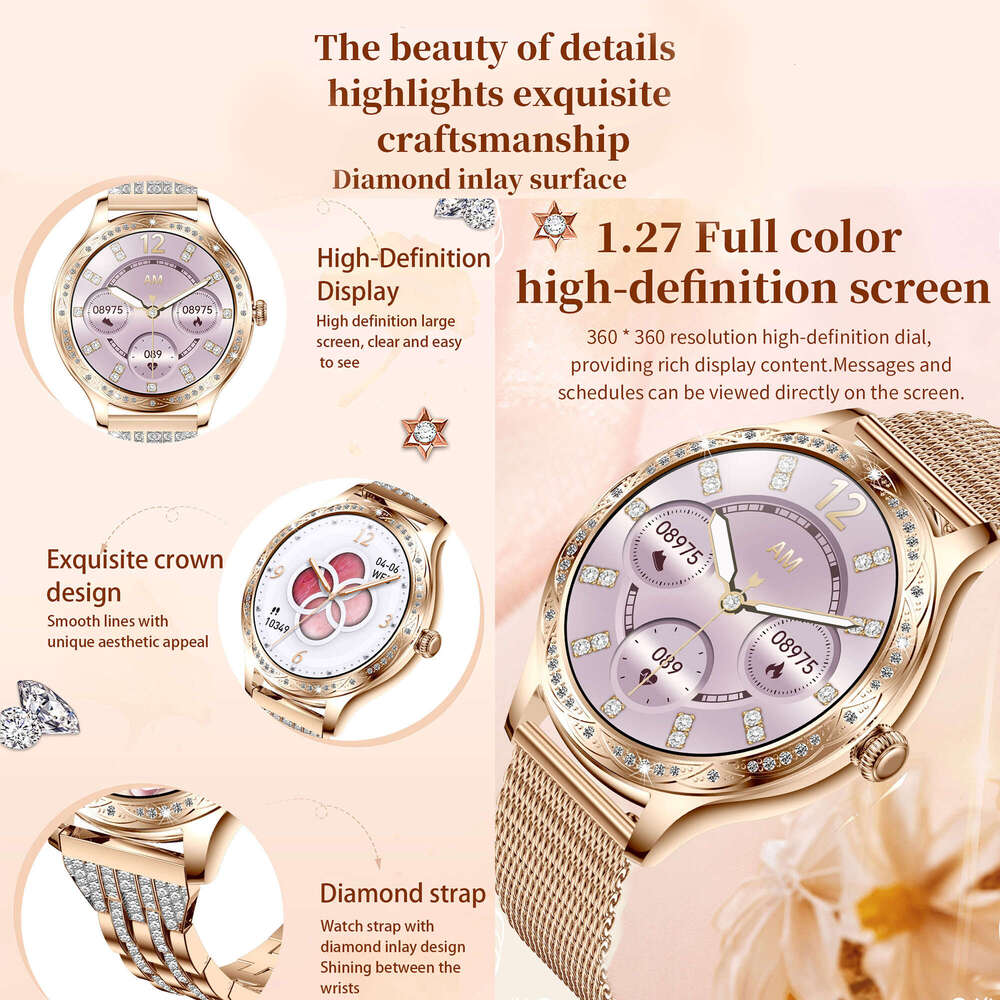 Smart Watch Women Answer/Make Call/Information Notification, HD Screen Smartwatch with Different Band, Fitness Tracker/Mutilple Sport Modes/Sleep