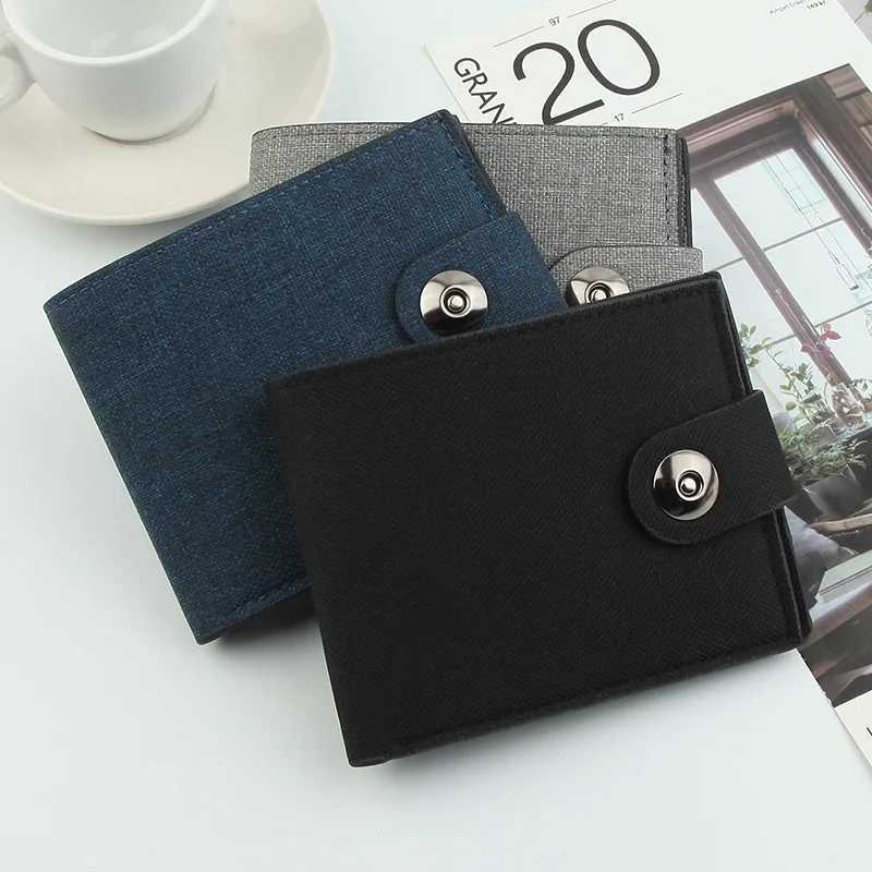 Canvas Mens Wallet Black/Blue/Grey/Grey Card Clip Wallet Mens Money Bag ID/Photo/Bank Card Clip Short Wallet Card Box Z250411
