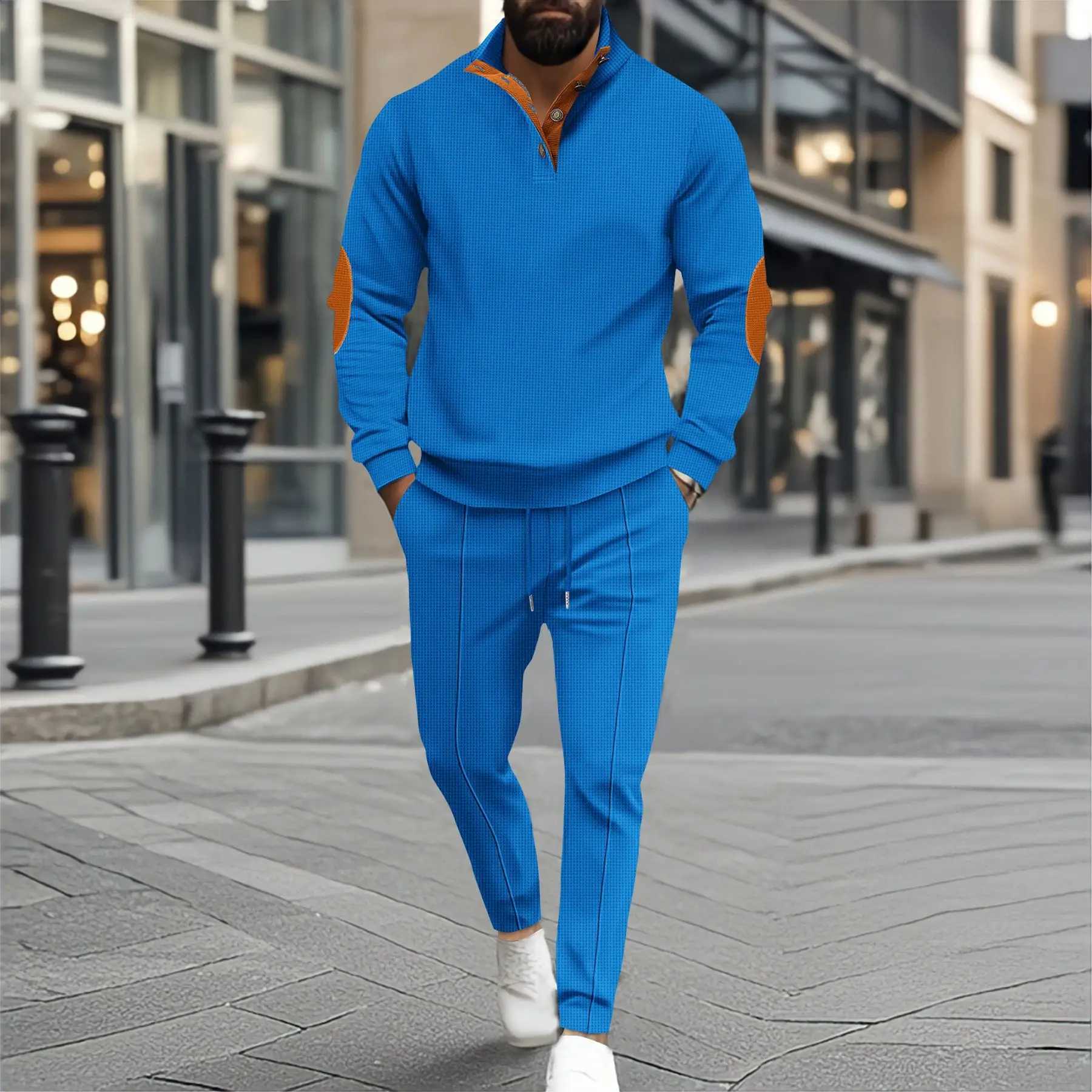 2025 New Trend Sports 2-piece Set Simple Fashion West Coast Breathable Business Leisure Warm Mens Spring/Summer 2-piece SetXJ250412