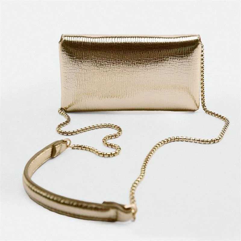 Womens Foldable Small Square Shoulder Bag Mini Chain Envelope Cross Body Bag Womens Club Handbag WalletXJ250412