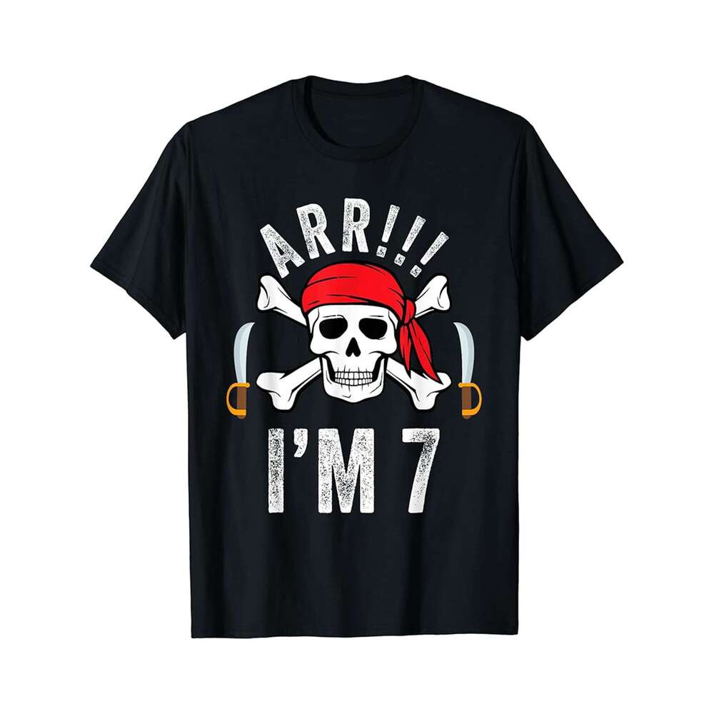 Designer T shirt Arrr Im 6 Funny 6 Year Old Pirate 6th Birthday Treasure Map - 220g T shits