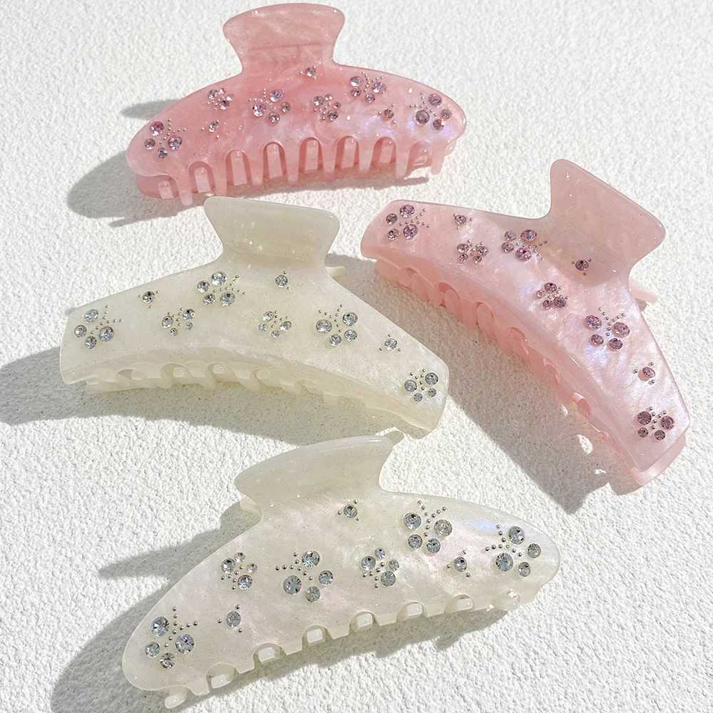 Luxury gradient star shaped rhinestone butterfly hair clip oversized pink and white geometric hair clip claws Y2504012