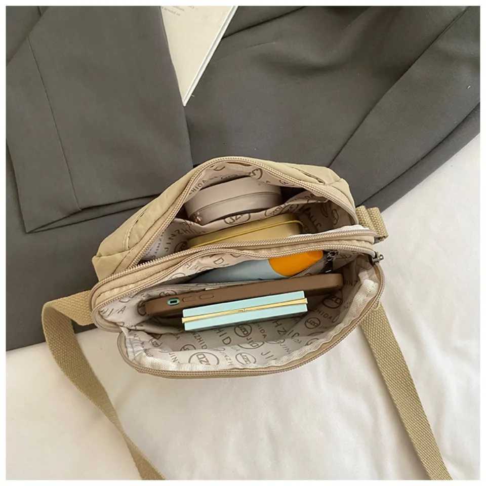 Womens Large Capacity Messenger Bag Lightweight Crossbody Shoulder Bag Adjustable Strap Simple HandbagT2511112