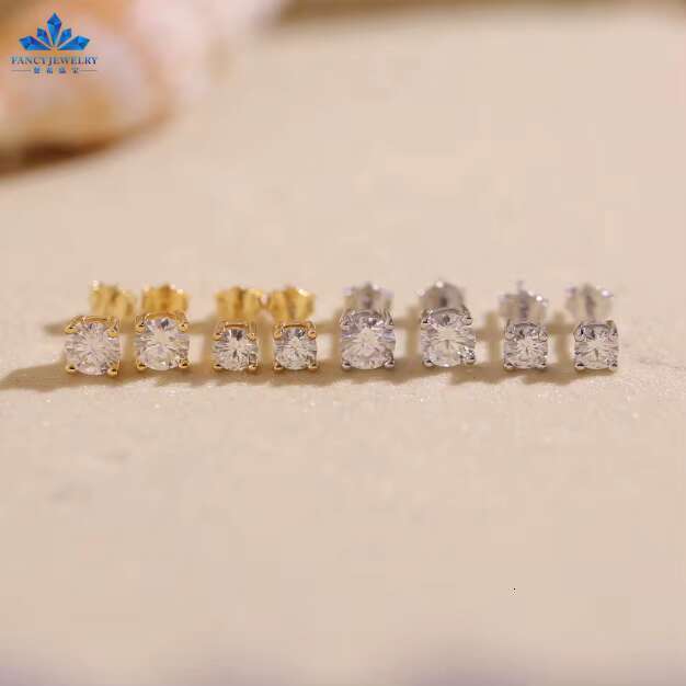 IGI Certificate CVD HPHT 0.5ct 1ct D VS1 Lab Created Diamonds 10K 14K 18K Real Gold Earrings Lab Grown Diamond Stud Earrings