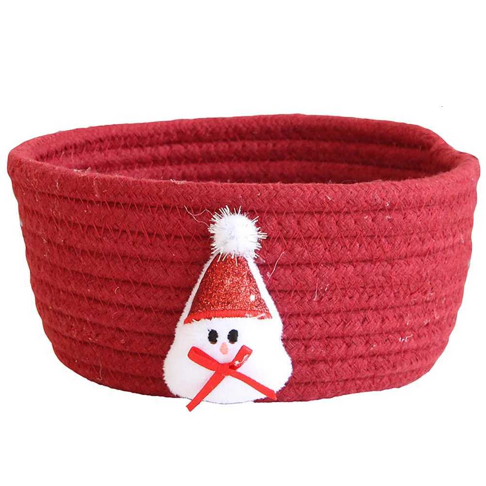 Christmas Storage Basket Red Cotton Rope Woven Organizer Bin Gift Basket for Sundries Organizing Holiday Decorations Box Y251112