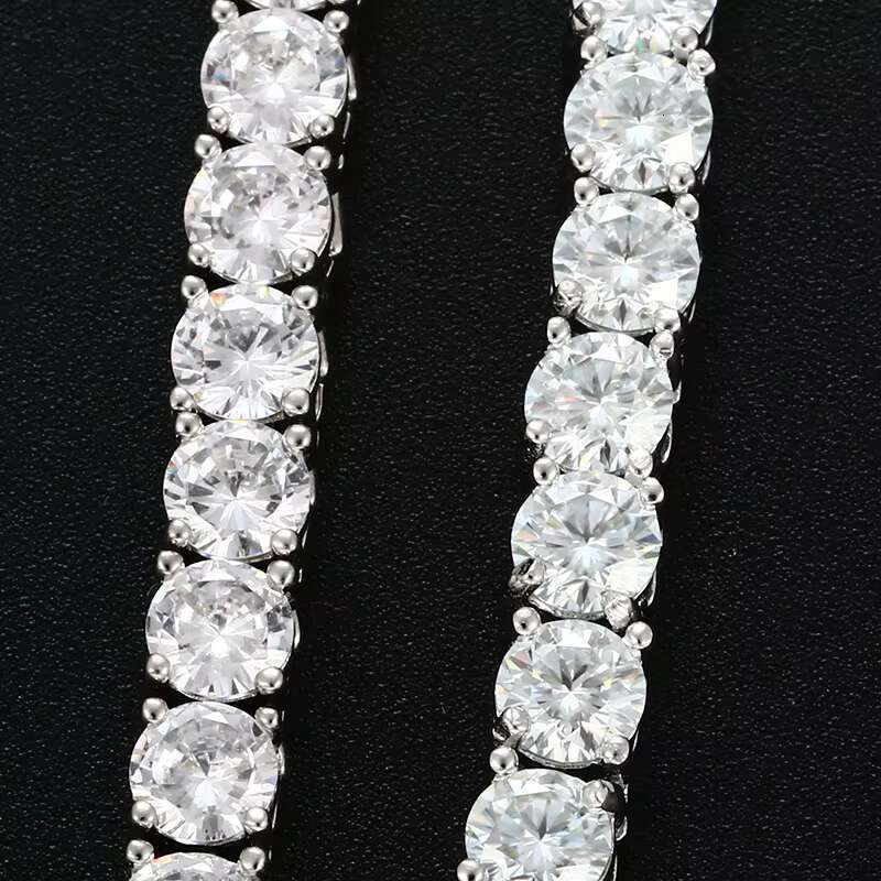 Colorful Diamond Hip Hop Fine Jewelry Silver 925 VVS Champagne Moissanite Cross Pendant Earrings Tennis Chain