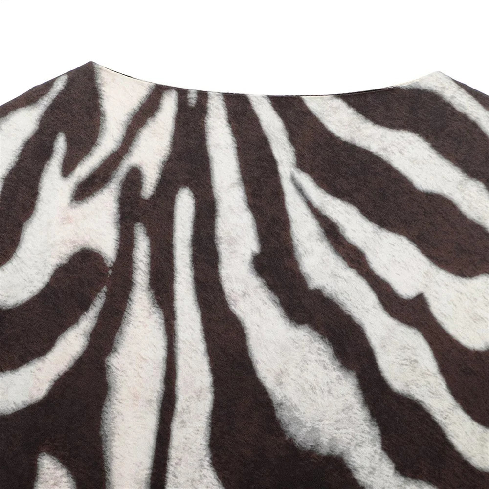 UNIZERA womens boat collar lapel long sleeved zebra print slim dress suitable for spring and summer casual clothing 250411