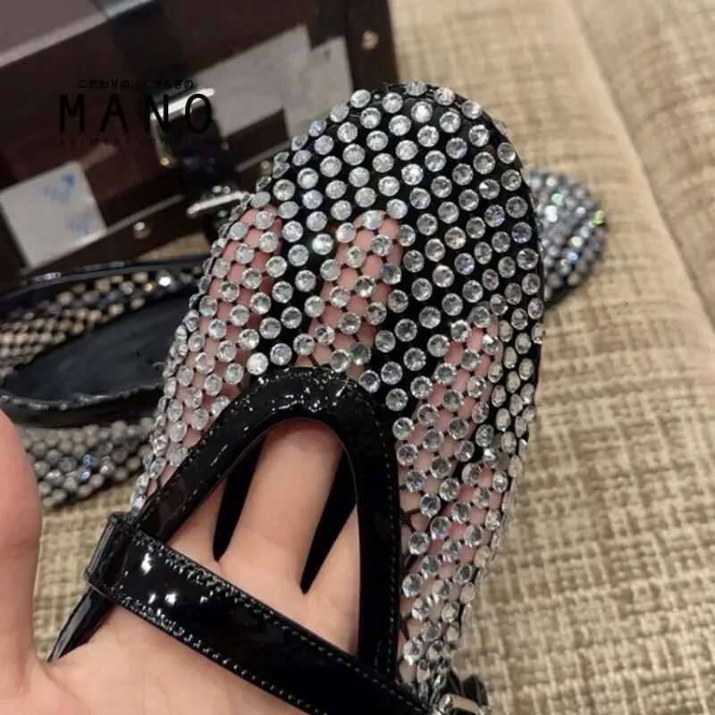 2024 Summer Niche Temperament Hollow Rhie Ballet New All-Matching Low-Cut Shoes Advanced Fashion Women