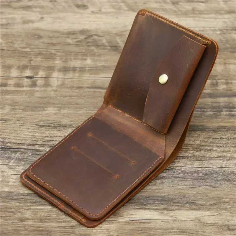 Personalized Best Genuine Leather Mens Wallet with Coin Pocket Minimalist Carving Double Folding Pure Leather Mens Wallet Z250411