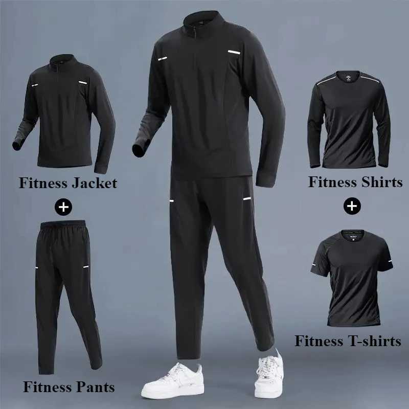 Autumn Fitness Mens Sports Suit for Running Clothes Morning Running Cycling Bicycle Loose Ice Silk Summer Quick-dry Clothes W250412