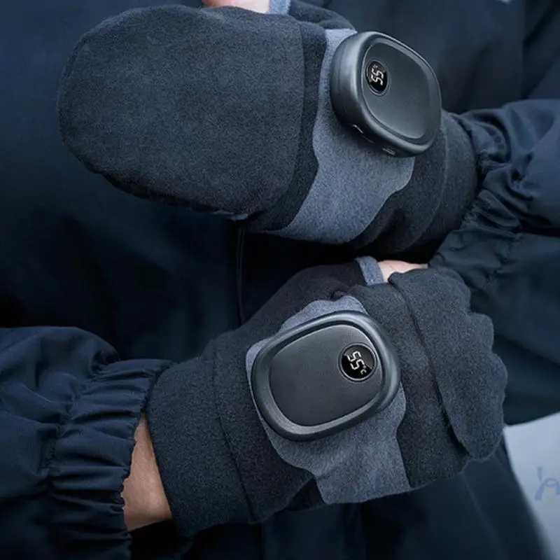 Heated Gloves For Men Women USB Fingerless Winter Heated Gloves USB Hand Warmer Gloves For Typing Cycling Skiing With 3C250412