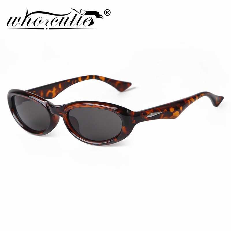 Trend Oval Rectangle Sunglasses Women Brand Cat Eye Shades Eyewear Tortoiseshell Rivets Frame Green Men Sun Glasses Female UV400 Z250411