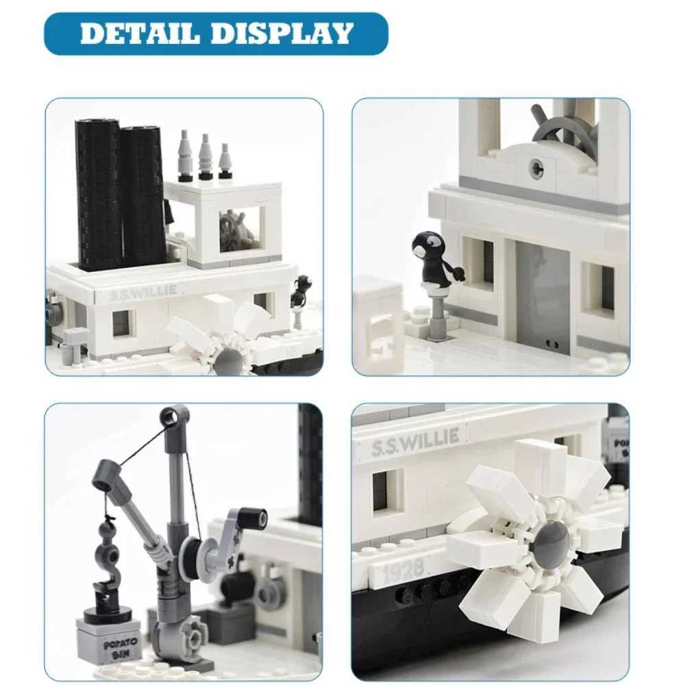 Disney Steamboat Willie 21317 Building Blocks Kit Moc Blocks Childrens Toys Boys and Girls Christmas Gifts Adult Home Decor Y2504012