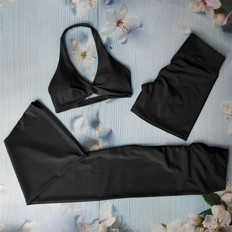 Skinny Sports Suits Yoga Set 2 Piece Women's Tracksuit Fiess Clothes Flared Pants Sets Gym Outfit Woman Workout Sportswear