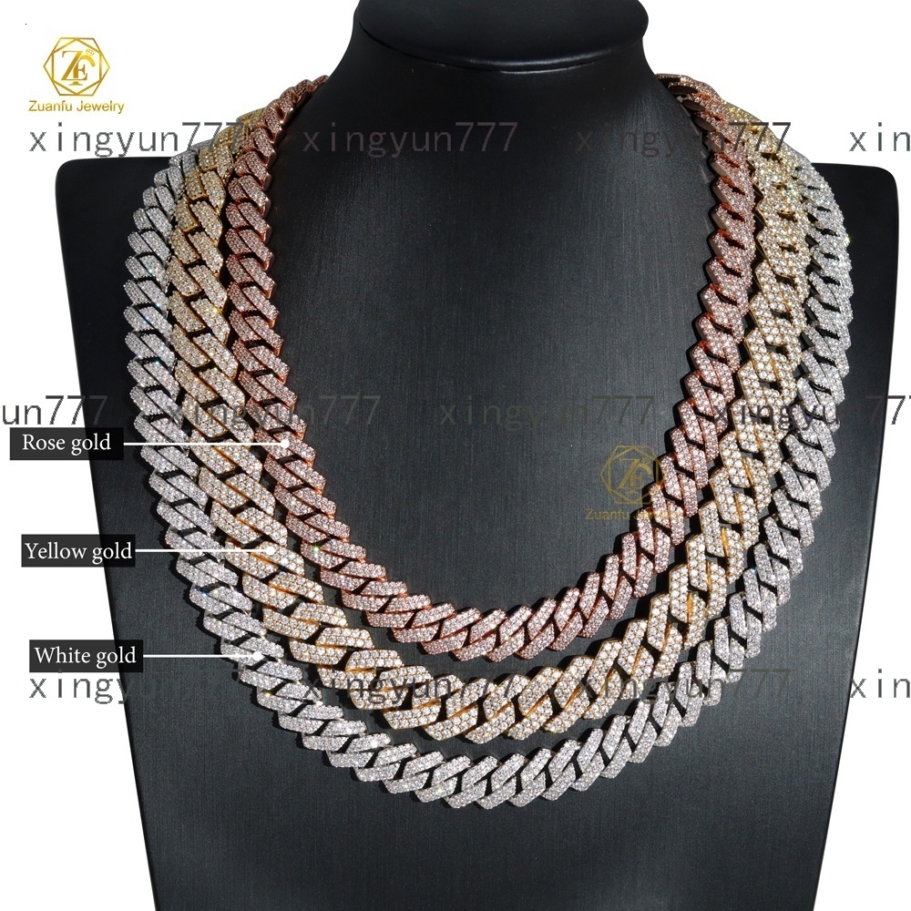 Wholesale 6MM 8MM 10MM 12MM 15MM Vvs Moissanite Cuban Link Bracelet Men Fast Delivery Hip Hop Style Iced Out Diamond Cuban Chain