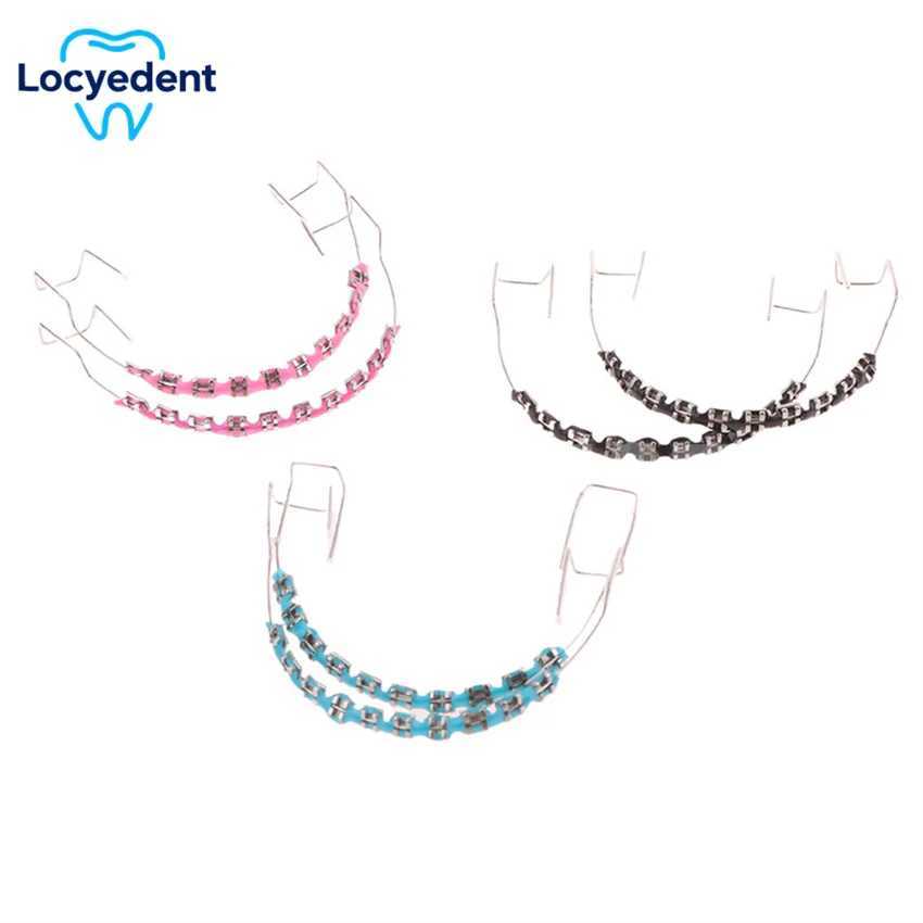 1 pair of colored false braces dental tools with metal wire braces orthodontic braces cosmetic and healthy Grilz teeth W250412