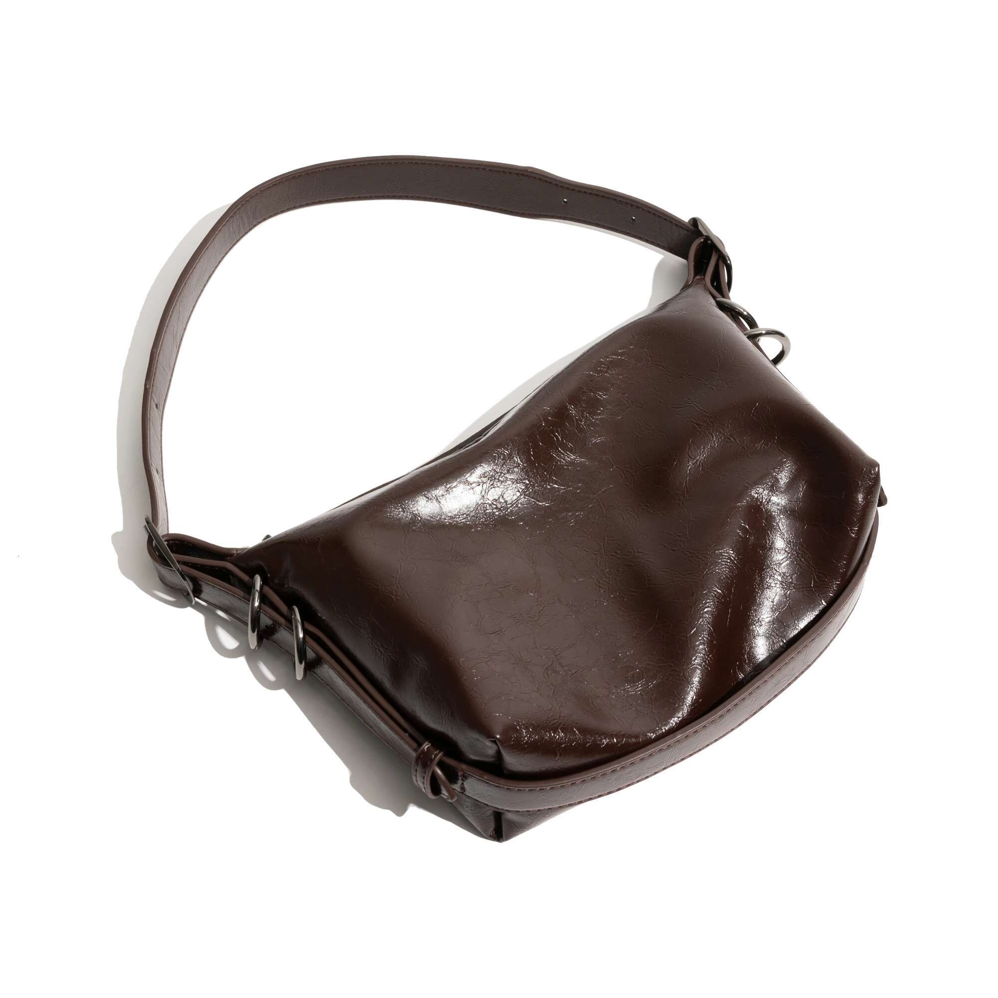KOKOPAES Vintage PU Square Underarm Shoulder Bag Solid Color Smooth Leather Simple Phone Purse Ladies Shopping Handbag