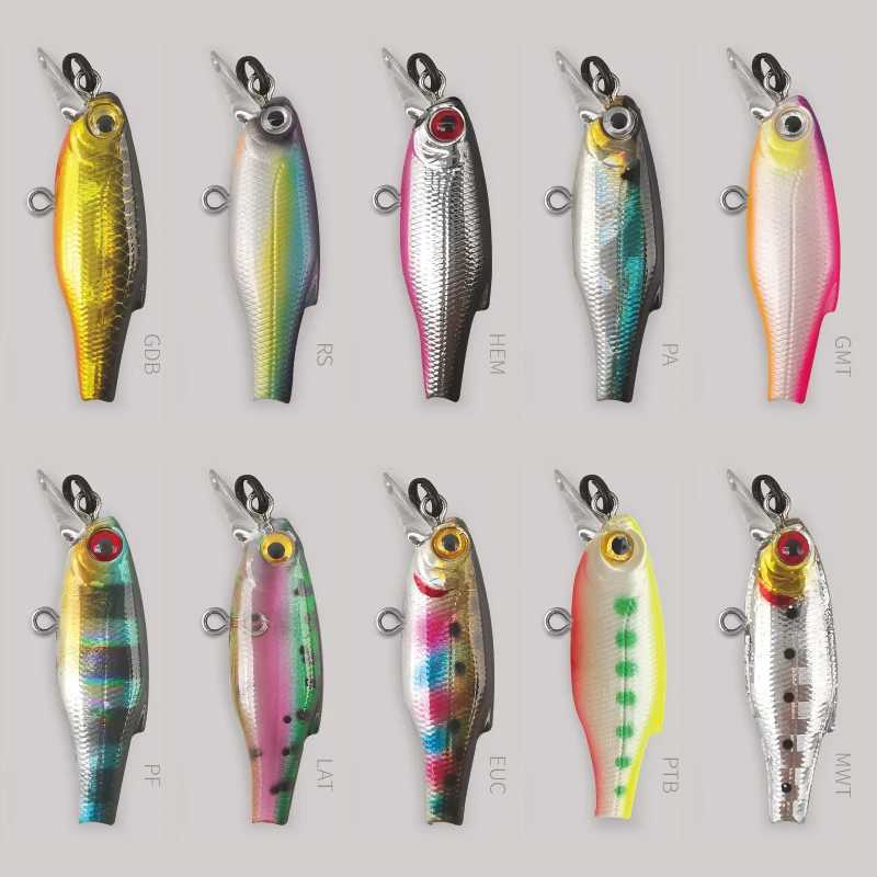 LUREHOLIC 3cm 1g Mini Sinking Extra Micro Minnow Hard Lure Bait Depth 0.5m with MUSTAD Hook Z250411