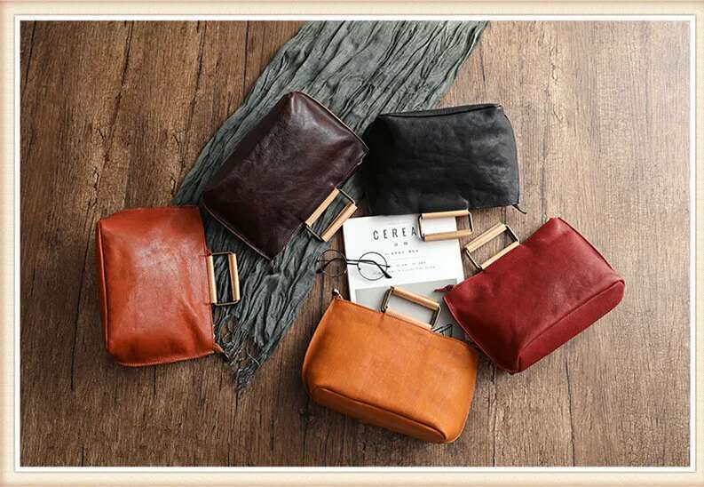 Handmade Natural Cow Leather Women Bag 2025 New Simple Retro Handbag Large Capacity Solid Color Shoulder Bags