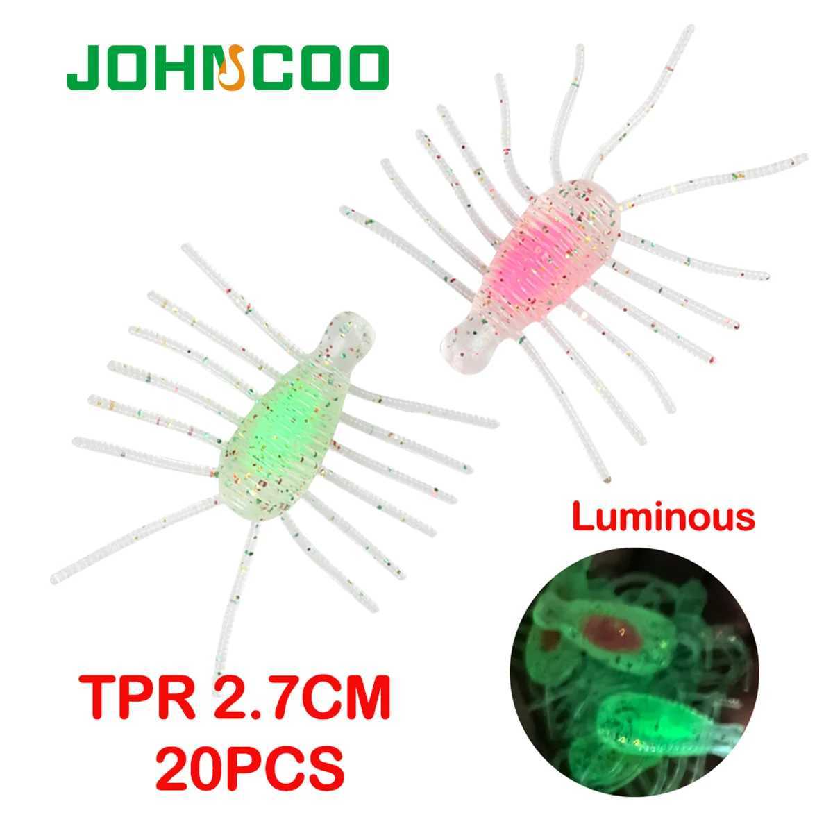 Johncoo Fishing lure floating worm lure 2.7cm 1.28g Small lure for trout Floating insect lure and Ajing fishing lure 20pcs/ box Z250411