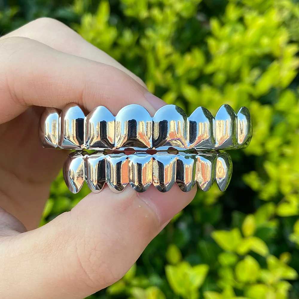 Rachelz hot selling 8/8 glossy teeth Grilz bracket hip-hop gold tooth cap decoration womens jewelry W250412