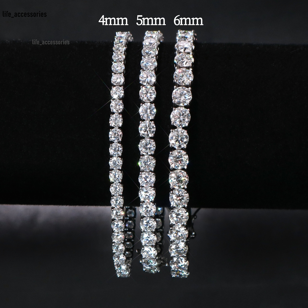 5mm Fine Moissanite Tennis Chain 925 Silver Bracelets Iced Out VVS Men Moissanite Tennis Bracelets
