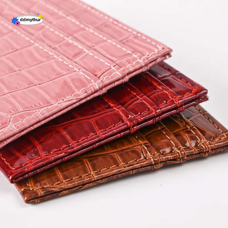 Crocodile Pattern Holder Wallet Pu Leather Thin Women's Business Credit Case Bag Student Id Bus Card Cover Purse ddmythur