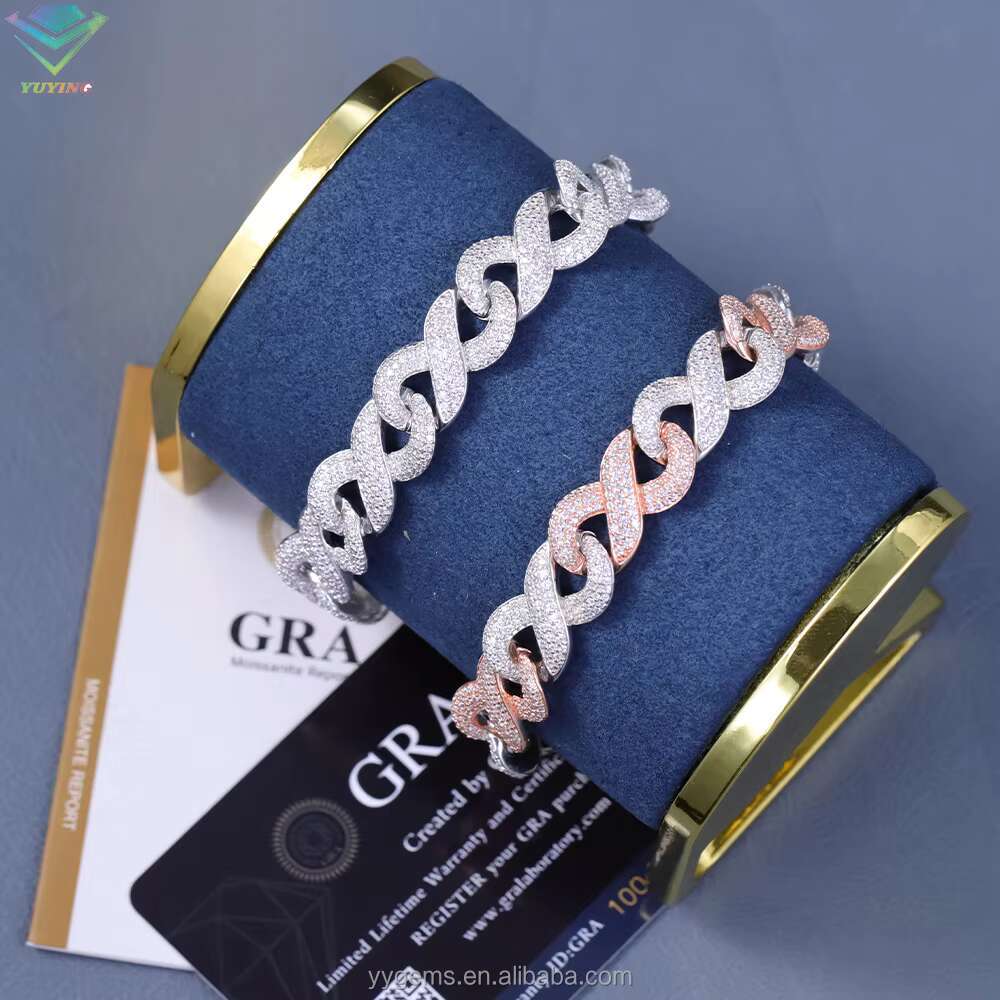 Hot Selling Hip Hop Chain 13mm Wide 925 Silver Necklace D/VVS Moissanite Necklace Iced Out Cuban Link Chain