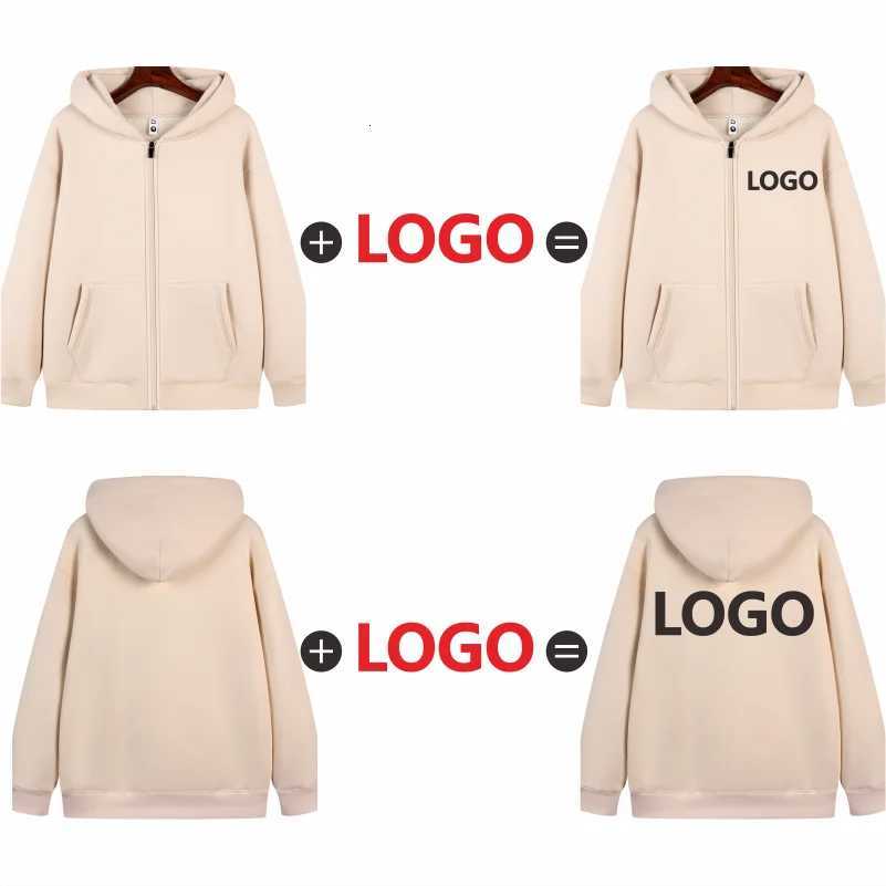 POD customization Winter Men Women Fleece Warm Zipper Hoodie Custom Casual Thick Sweatshirt Printing Brand Loose Sweater Embroidery DesignT251112