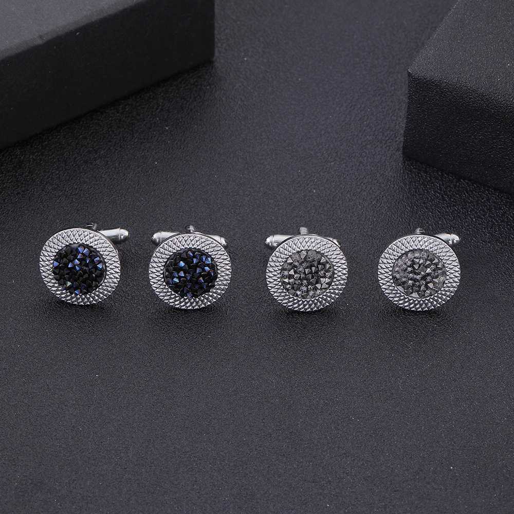 New wholesale studs artificial gemstones rainbow round threads cufflinks jewelry accessories mens cufflinksT250412