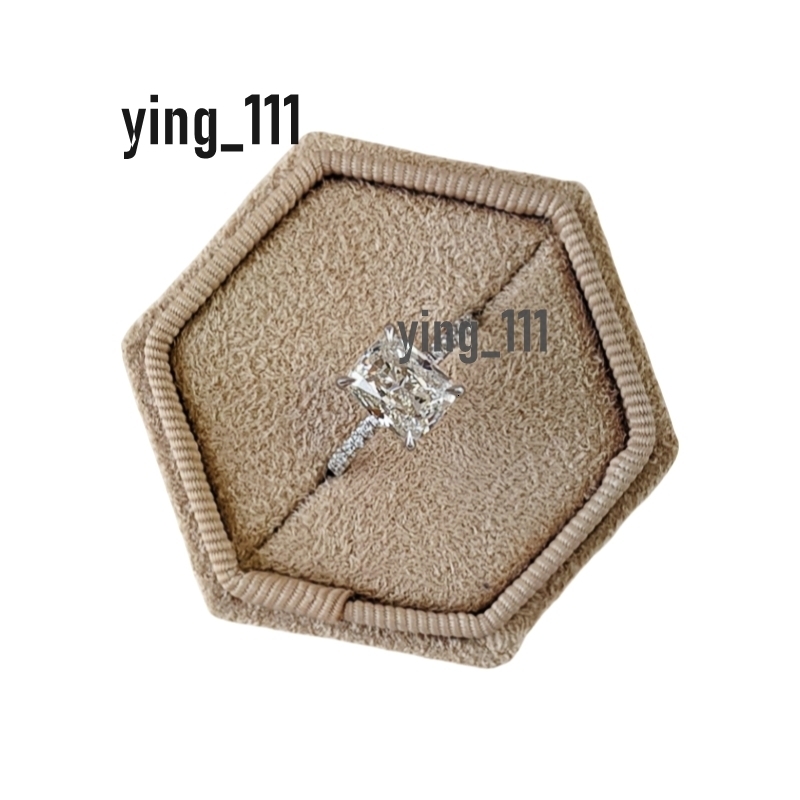 Jewelry 14K White Solid Real Gold Lab Diamond Engagement Ring 2.0 Carat Elongated Cushion E VS1 Wedding Half Pave Set Womens Wedding Ring