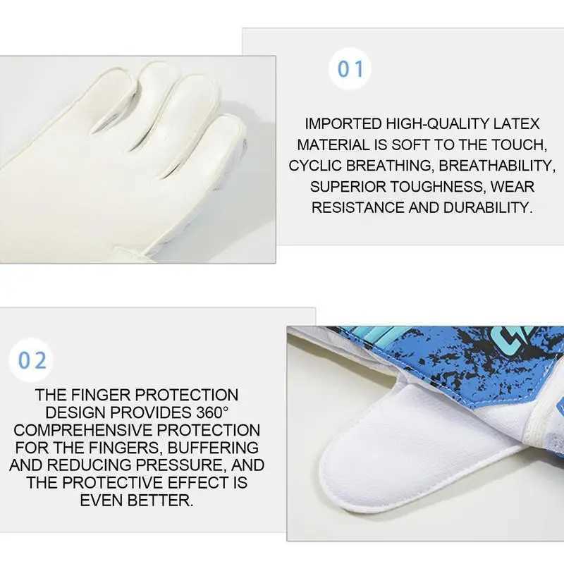 Professional goalkeeper gloves football glove accessories palm training latex football gloves with strong grip size 6-10XJ250412