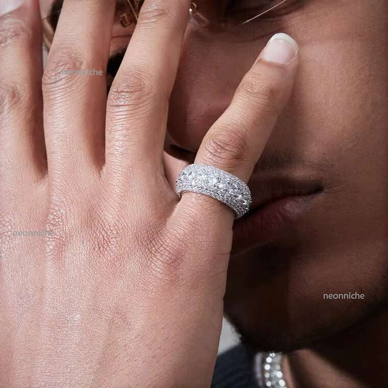 Hip Hop Style Jewelry 3D Design Custom VVS Iced Out GRA Moissanite Gemstone Rings Sterg Sier Ring