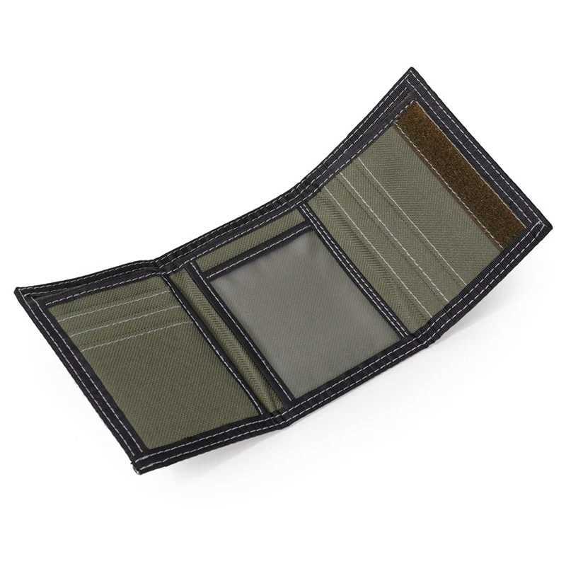 Mens three fold short wallet with ID window simple card clip s canvas small pocket coin wallet Z250411