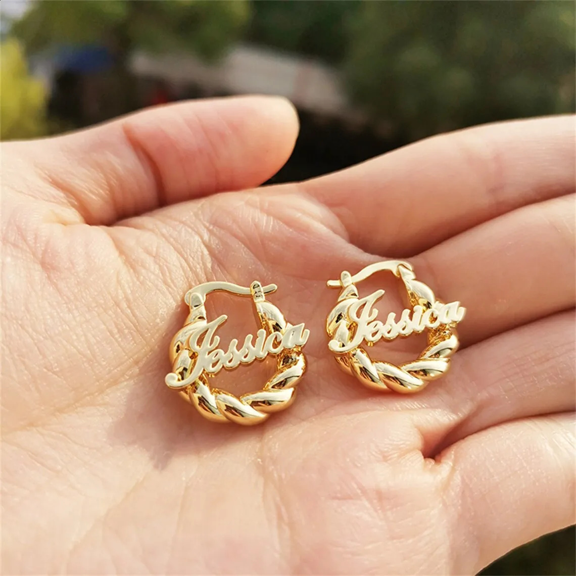 Personalized Mini Name Earrings Customized Leter Hoop 25mm Gold Stainless Steel Childrens Jewelry 250410