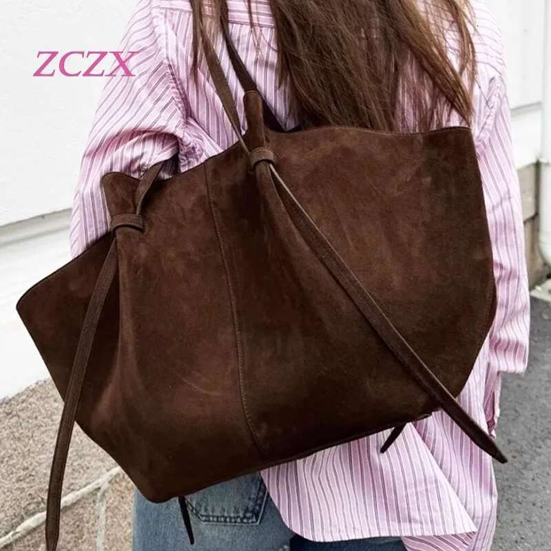 Designer Bag Hot Selg New Wing Fashionable Suede Genuine Leather Women's Large Capacity Single Shoulder Tote Bag Handbag