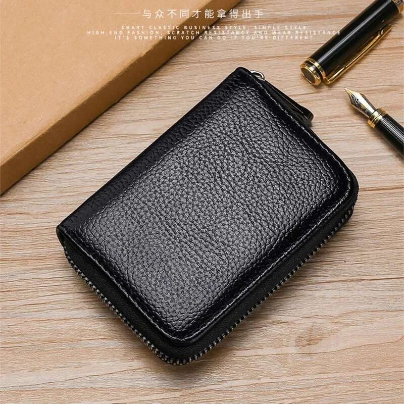 Pu Leather Travel Bank ID Organizer Wallet Holder Ticket Credit Card Bag Case Zipper Pouch ddmythur