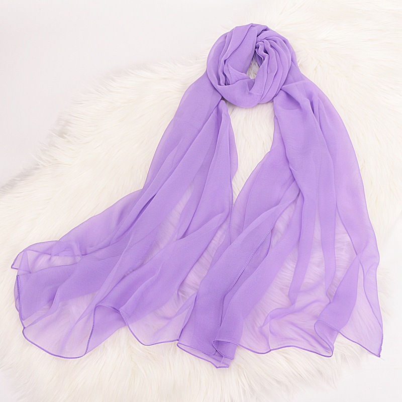 K815 Georgette pure color silk scarf light and soft exercise etiquette silk scarf square dance dance yoga body catwalk scarf