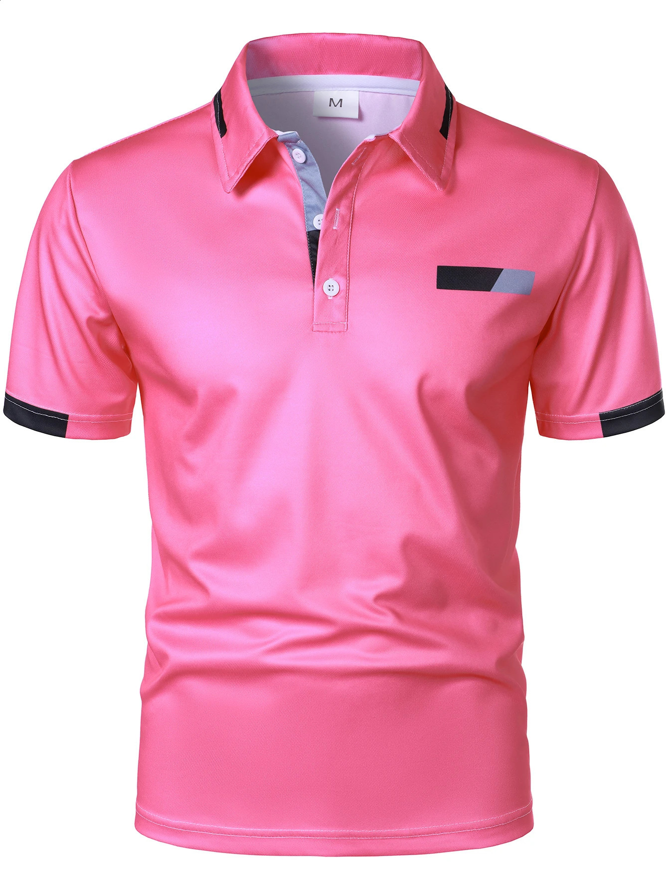 Summer Mens Short Sleeved 3-piece Set with a Lapel Polo Shirt Mens Casual Golf Top Polo Shirt with Elasticity and Comfort 250408