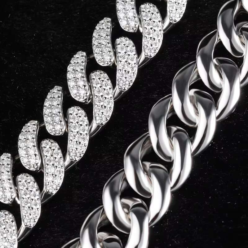 Advanced Customization 15mm Iced Out Miami Cuban Link Pass Diamond Tester VVS Moissanite Jewelry Necklace Hip Hop Cuban Chain