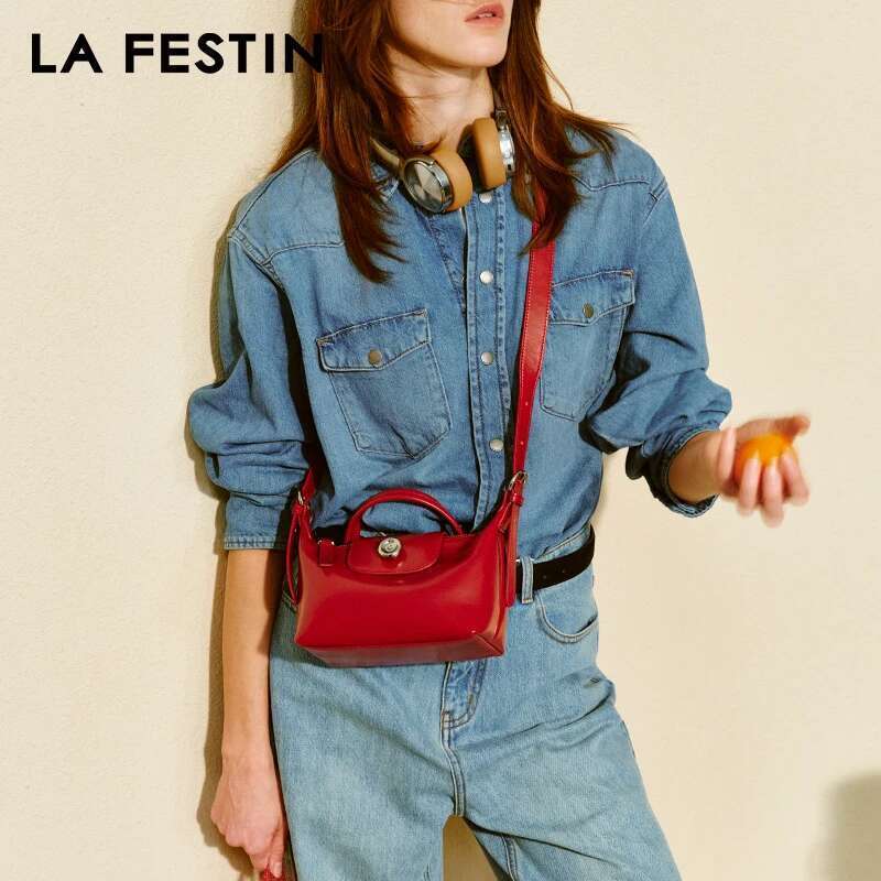 LA FESTIN Original 2024 New Handbag Women's Leather Shoulder Crossbody Portable Brand Bag