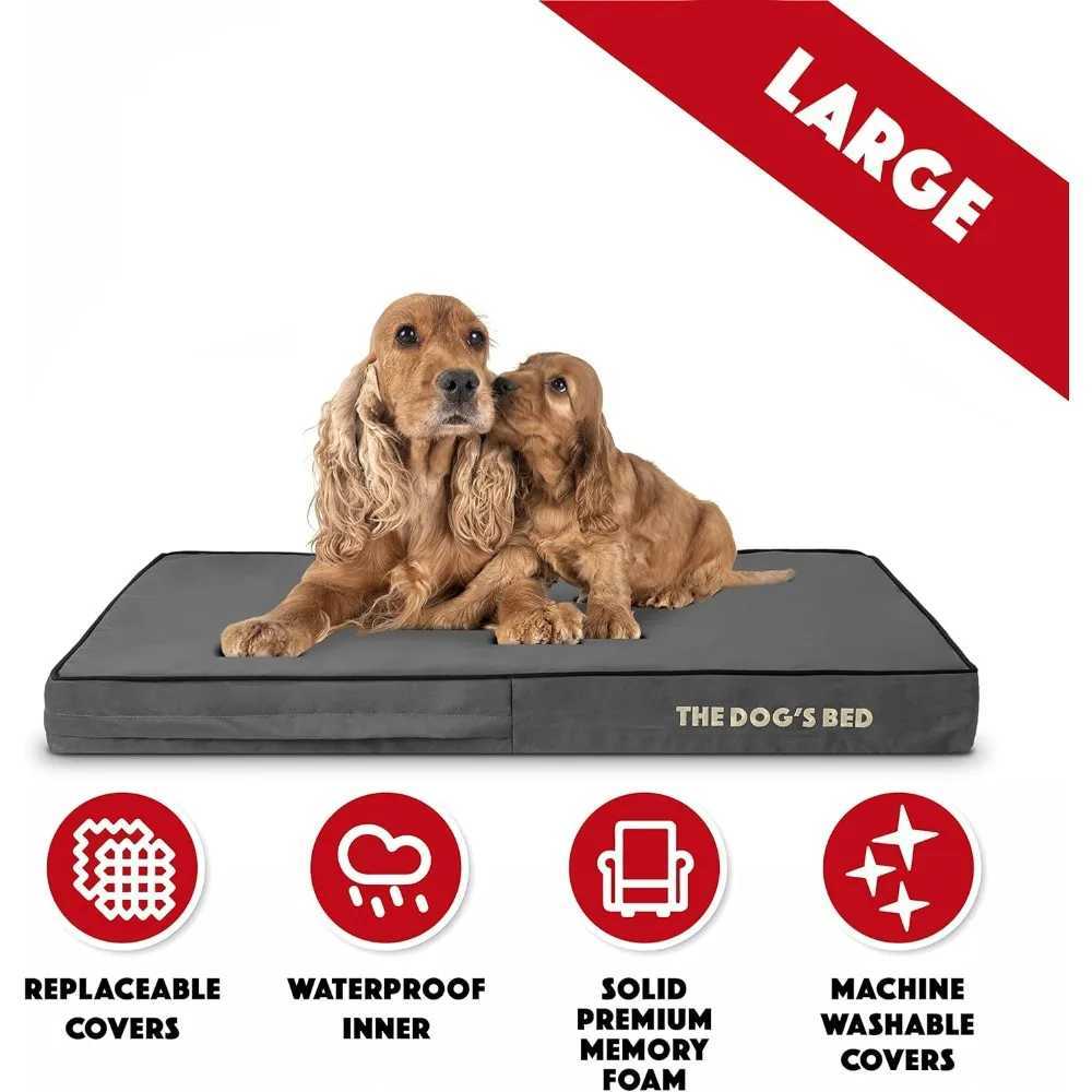 Orthodontic memory foam dog bed big gray and black 40x25 waterproof support dog bed with replaceable cover X250412