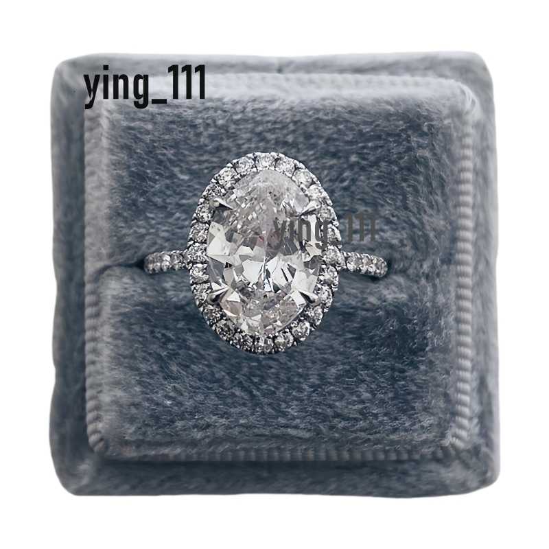14K 18K White Real Gold 3.0 Carat Oval Cut Halo Engagement Womons Ring IGI Certificate Lab Grown Diamond Wedding Gold Ring For Women