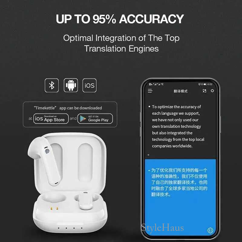 smart translator Timekettle WT2 Edge/W3 Simultaneous Translator Earbuds Voice Multi Languages Translate Headset for Business Travel Meeting H240924