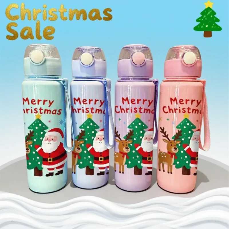 Christmas 3D Printed 700ml Christmas Water Bottle with Cute Santa Reindeer Design Cartoon Cute High Appearance Plastic Water Cup Y251112