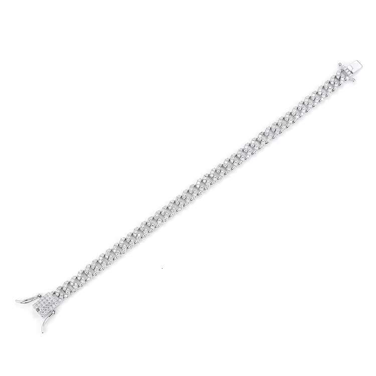 Hip Hop Wholesale Single Row 6mm 925 Wide Cuban Link Necklace with Moissanite Diamond Cuban Chain Jewelry